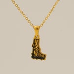 Gold color / 1 Piece Classic Bark Grain Unique Letter L Stainless Steel  Gold Color Unisex Pendant Necklaces Picture12